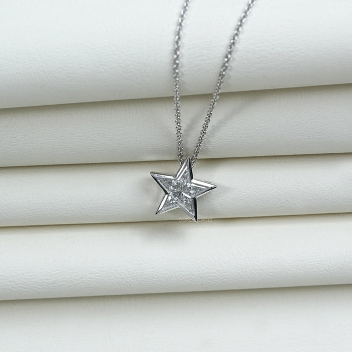 Custom Star Shaped Diamond Necklace