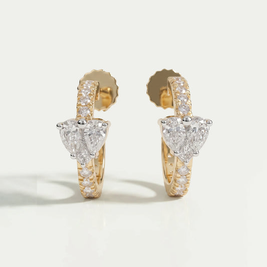 Pear Lab Grown Diamond Petite Huggie Hoop Earrings Earring
