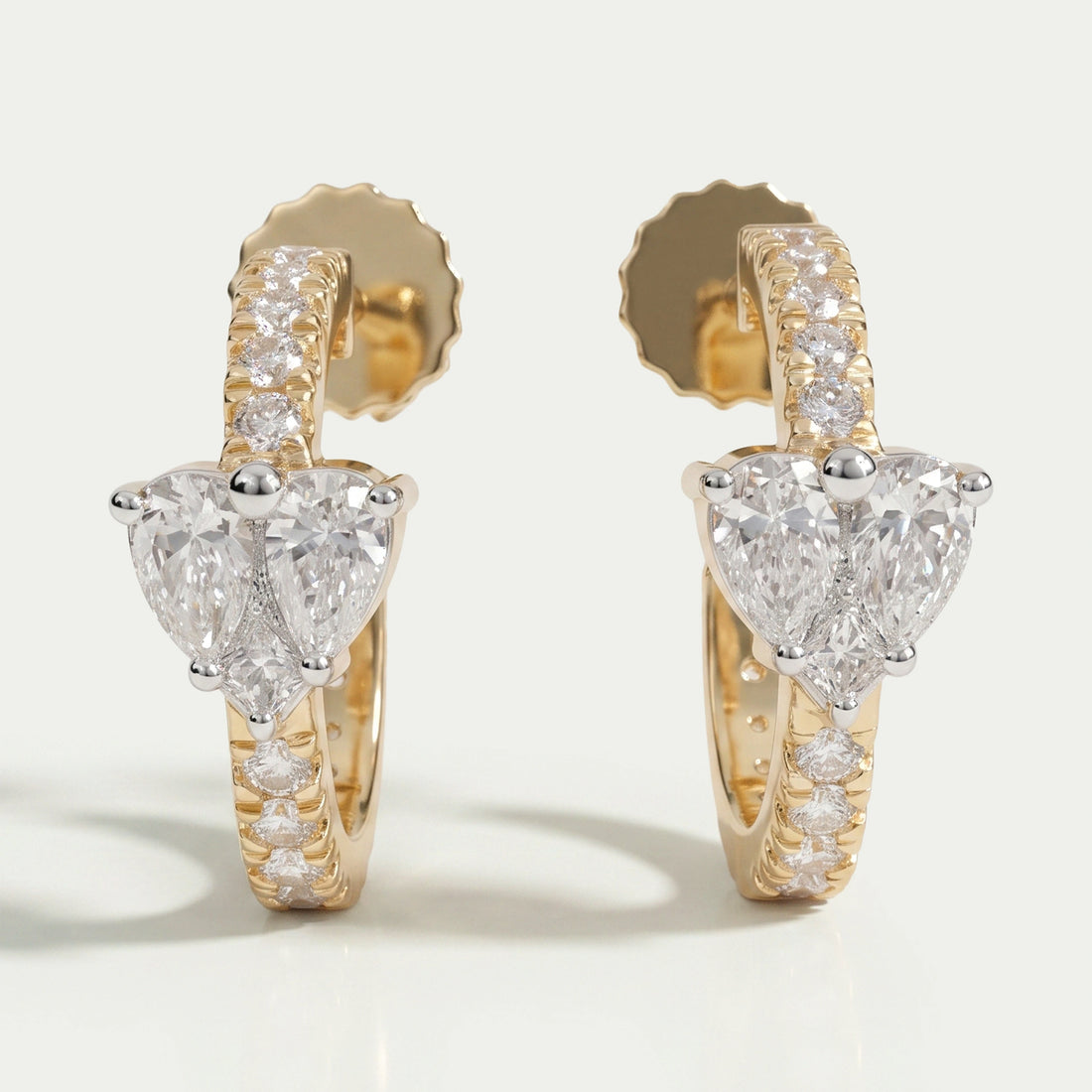 Pear Lab Grown Diamond Petite Huggie Hoop Earrings Earring