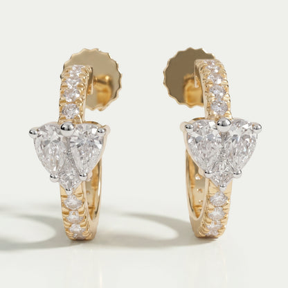 Pear Lab Grown Diamond Petite Huggie Hoop Earrings Earring