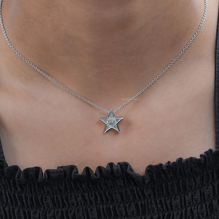 Custom Star Shaped Diamond Necklace