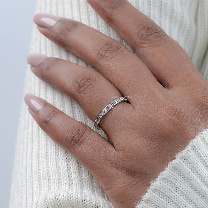 Round Cut Lab Diamond Stacking Band