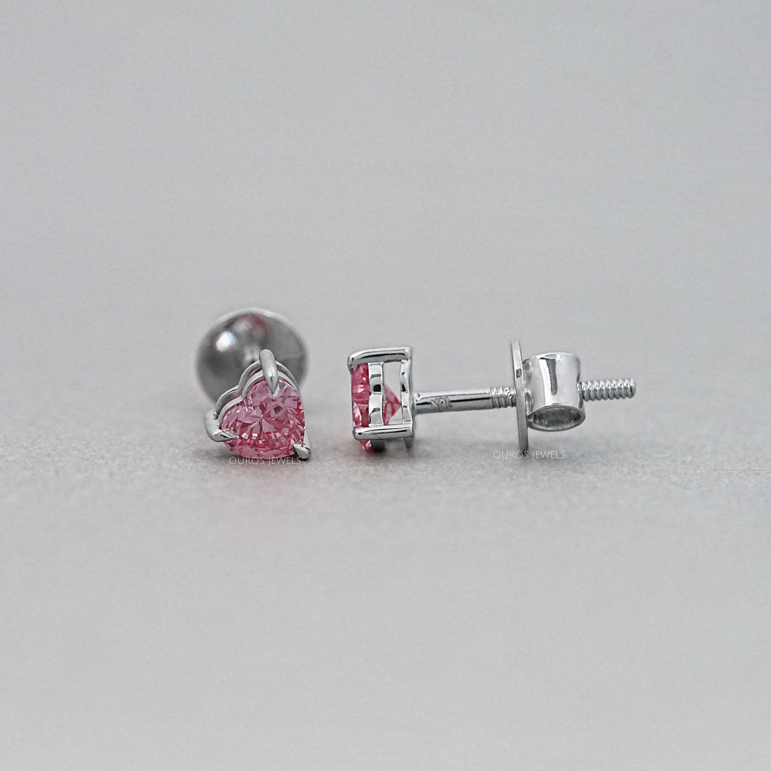 Pink Heart Cut Diamond Earrings Earring