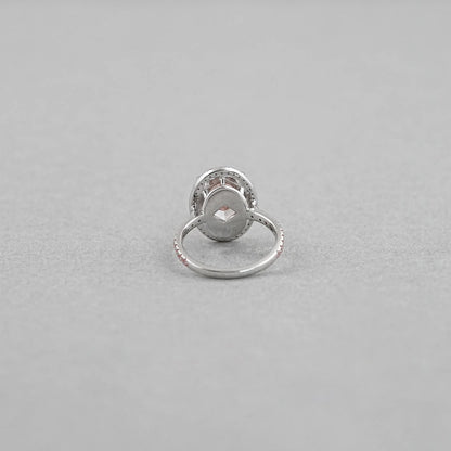 Fancy Pink Oval Cut Lab Diamond Halo Engagement Ring Ring