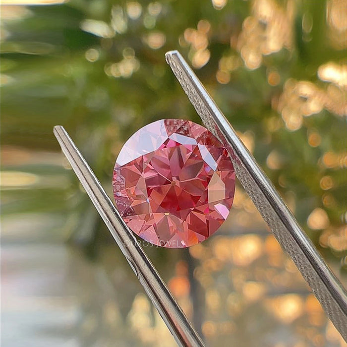 Pink Round Cut Old European Lab Diamond
