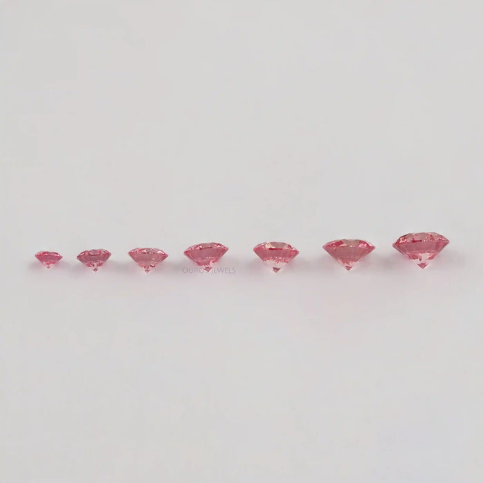 Fancy Pink Round Cut Lab Grown Diamonds