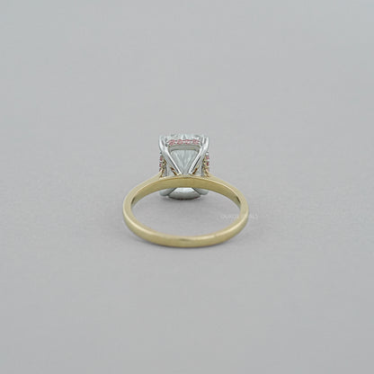 Cushion Lab Diamond Pink Hidden Halo Solitaire Ring Rings