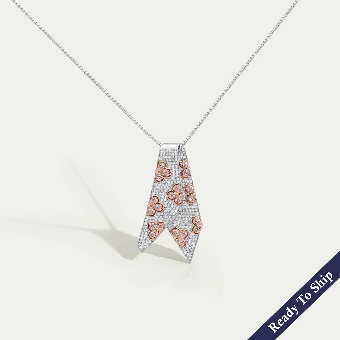 Round Cut Lab Grown Diamond Tie Pendant