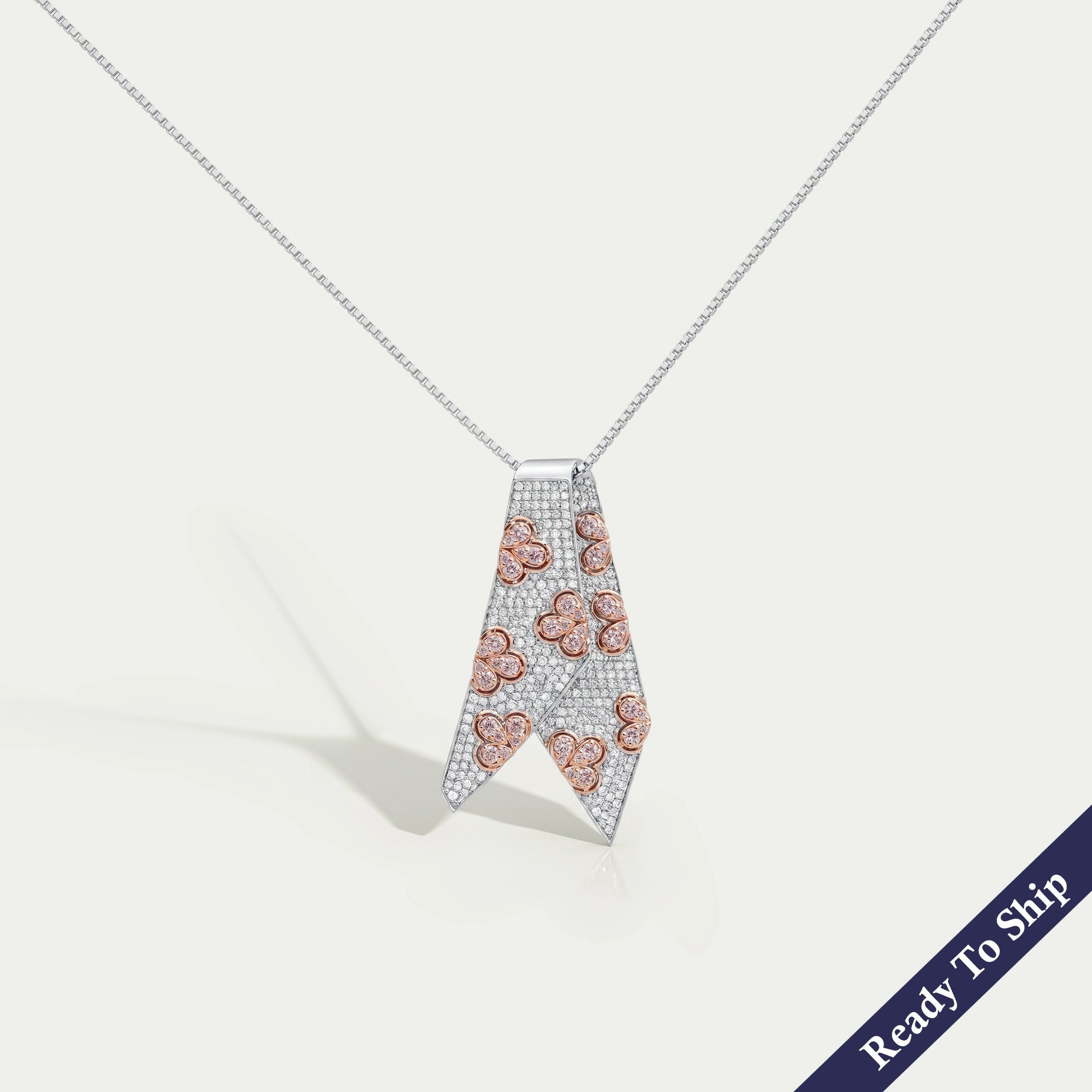Round Cut Lab Grown Diamond Tie Pendant