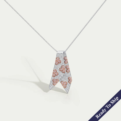 Round Cut Lab Grown Diamond Tie Pendant