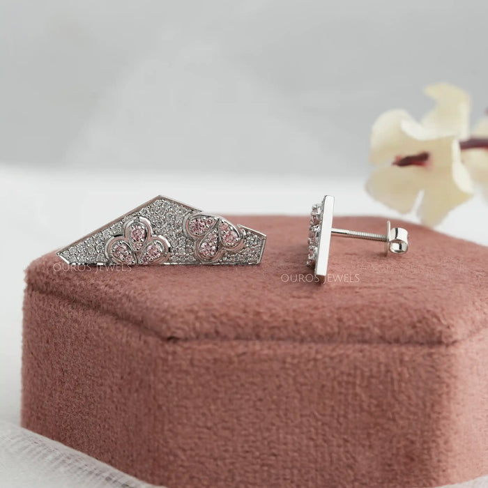 [Screw Back Lab Diamond Earrings]-[Ouros Jewels]