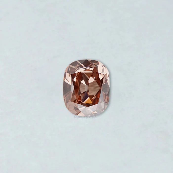 Pinkish Brown Cushion Cut Lab Made Diamond