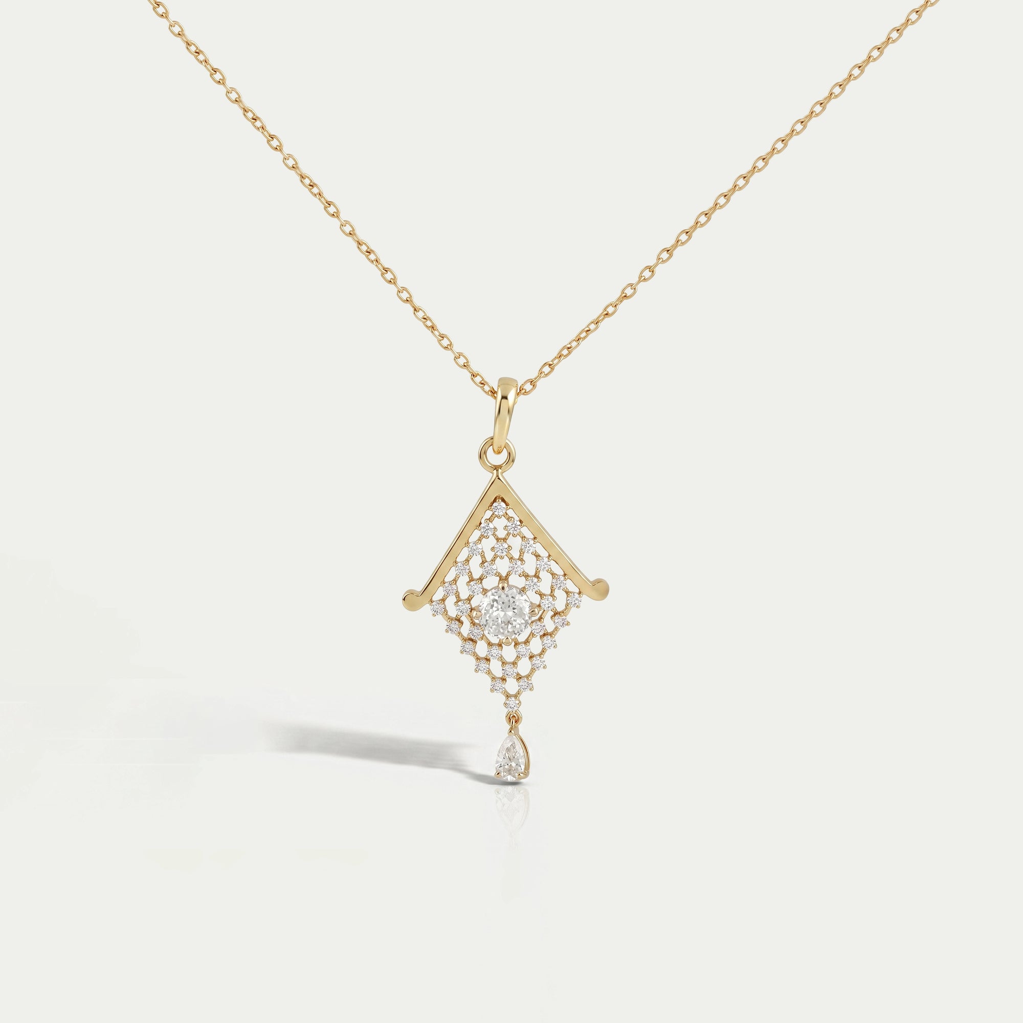 Portuguese Round Cut Lab Diamond Pendant