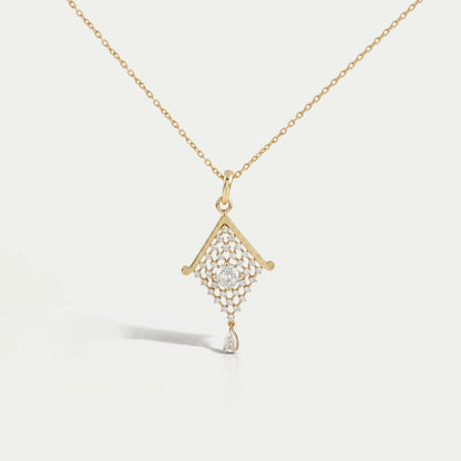 Portuguese Round Cut Lab Diamond Pendant