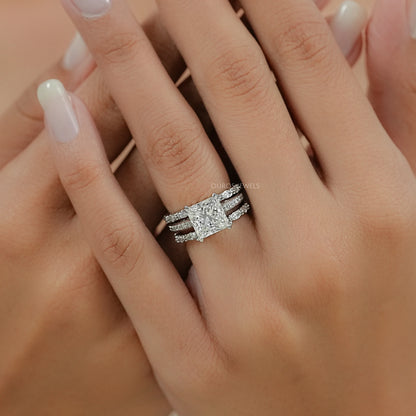 Round Cut Solitaire Diamond Bridal Ring Set