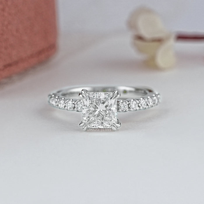 Euro Shank Hidden Halo Diamond Engagement Ring