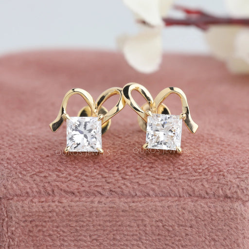 princess diamond stud earrings