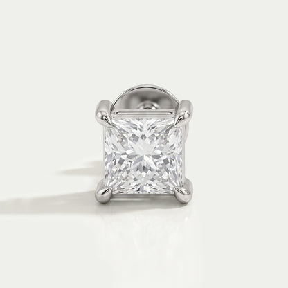 Princess Cut Solitaire Stud Earrings For Men Earring