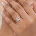 princess cut certified lab diamond engagement ring in model's finger