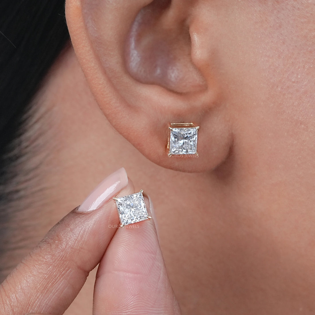 Princess Diamond Stud Earrings For Women Earrings