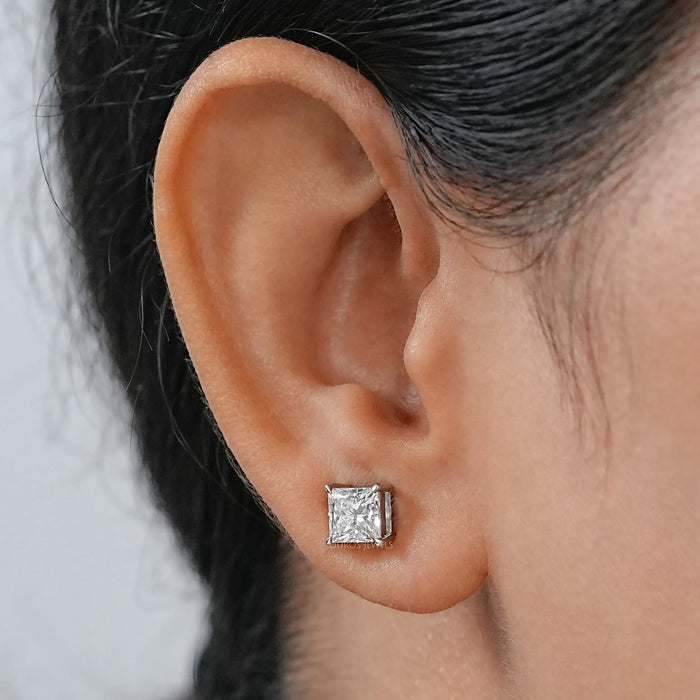 Princess Cut Lab Grown Diamond Stud