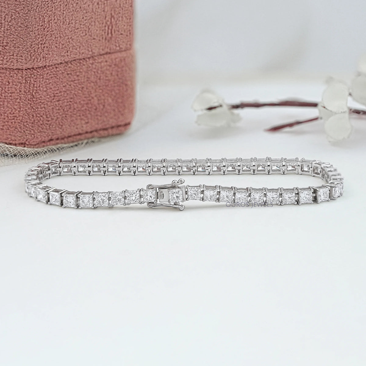 Princess Cut Lab Grown Diamond Tennis Bracelet Bracelet