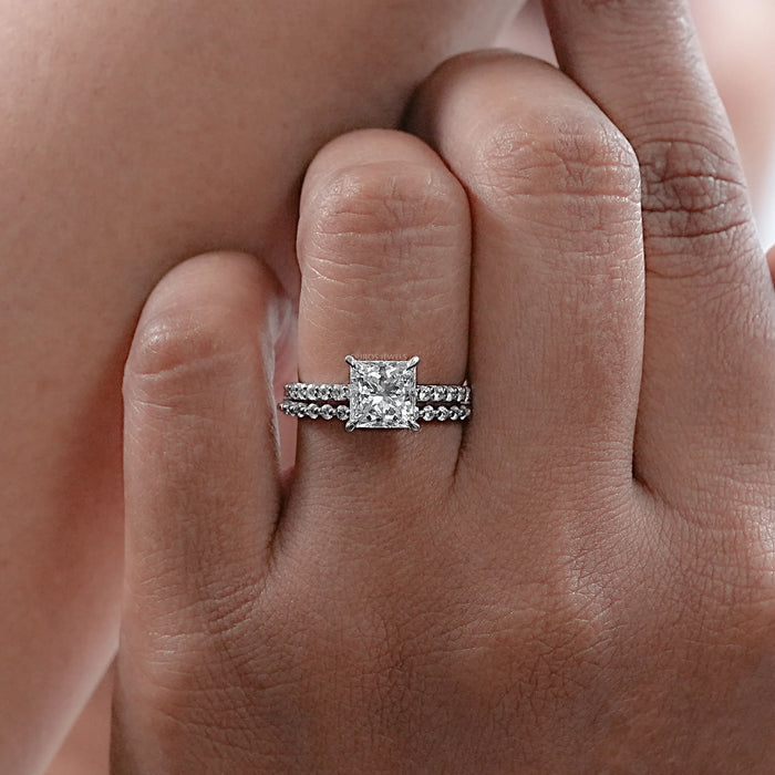 Princess Cut Lab Diamond Bridal Ring Set