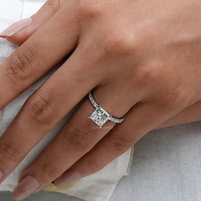 Princess Cut Lab Diamond Solitaire Engagement Ring