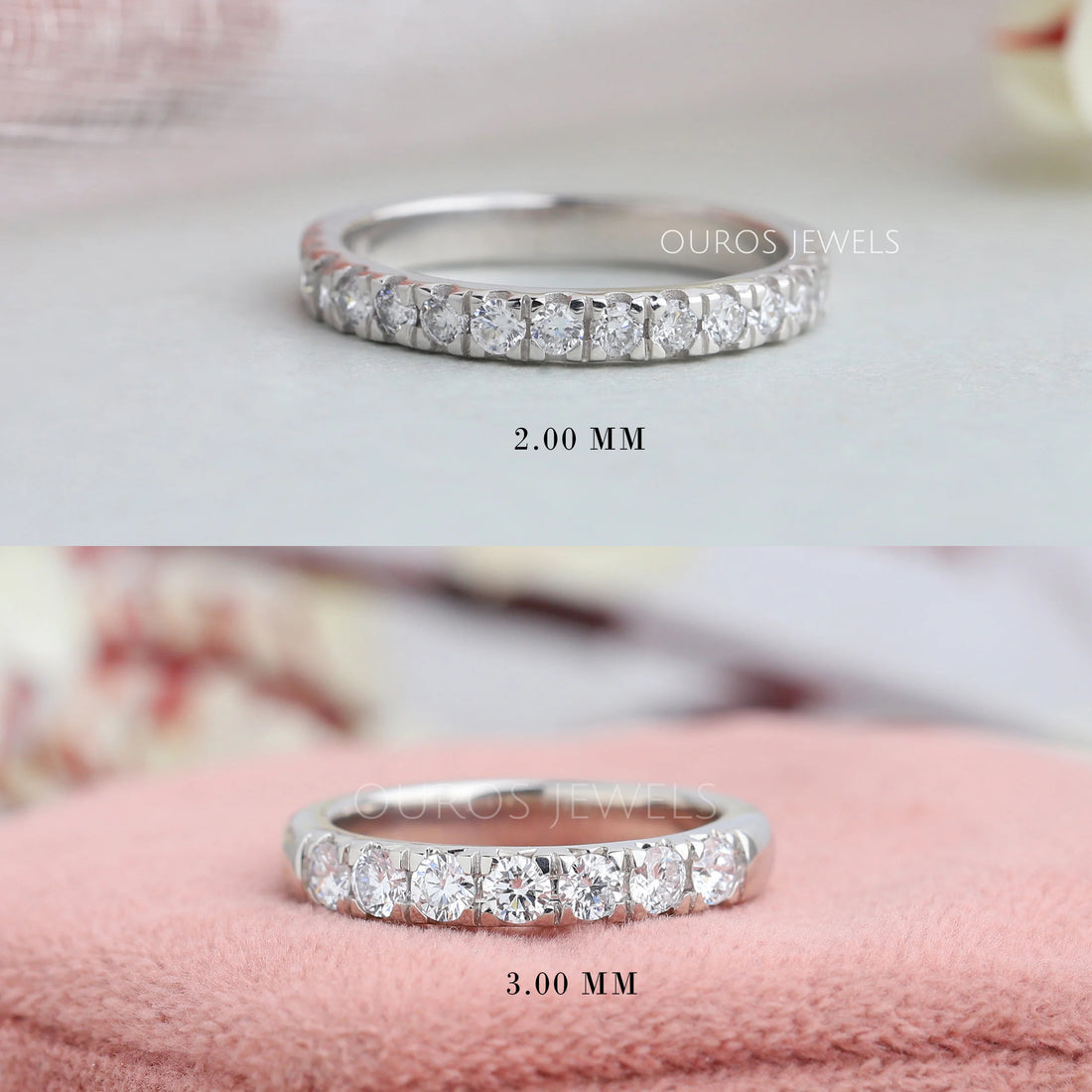 Round Cut Lab Diamond Half Eternity Band