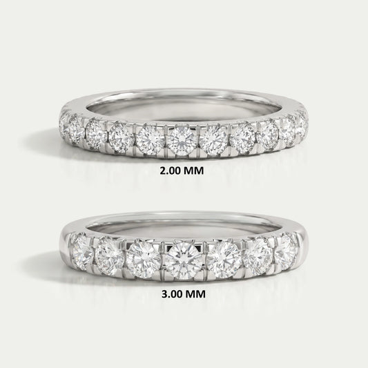 Round Cut Lab Diamond Half Eternity Band
