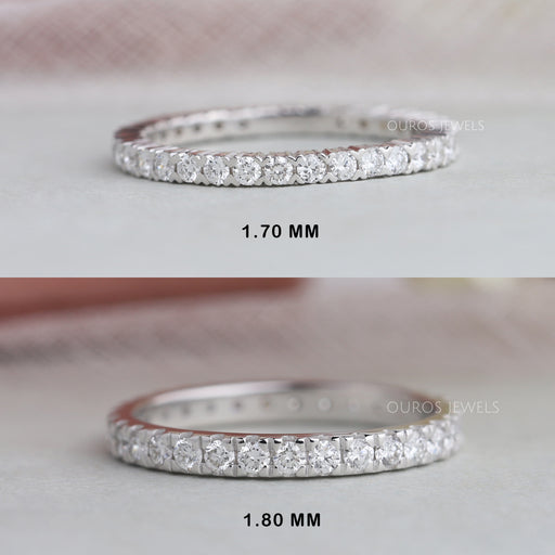 1.80mm round cut diamond eternity wedding band 