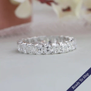 Old Mine Cushion Cut Eternity Wedding Band