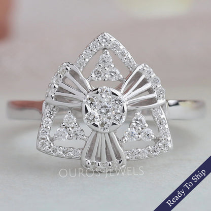 Triangle Shape Bridal Engagement Ring