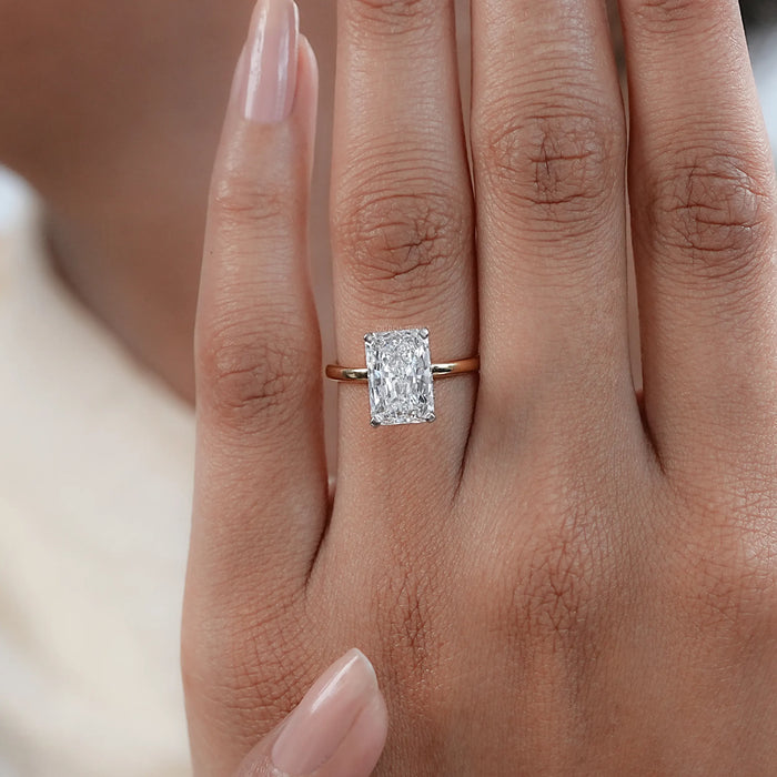 2.50 Carat Hidden Halo Radiant Cut Wedding Ring