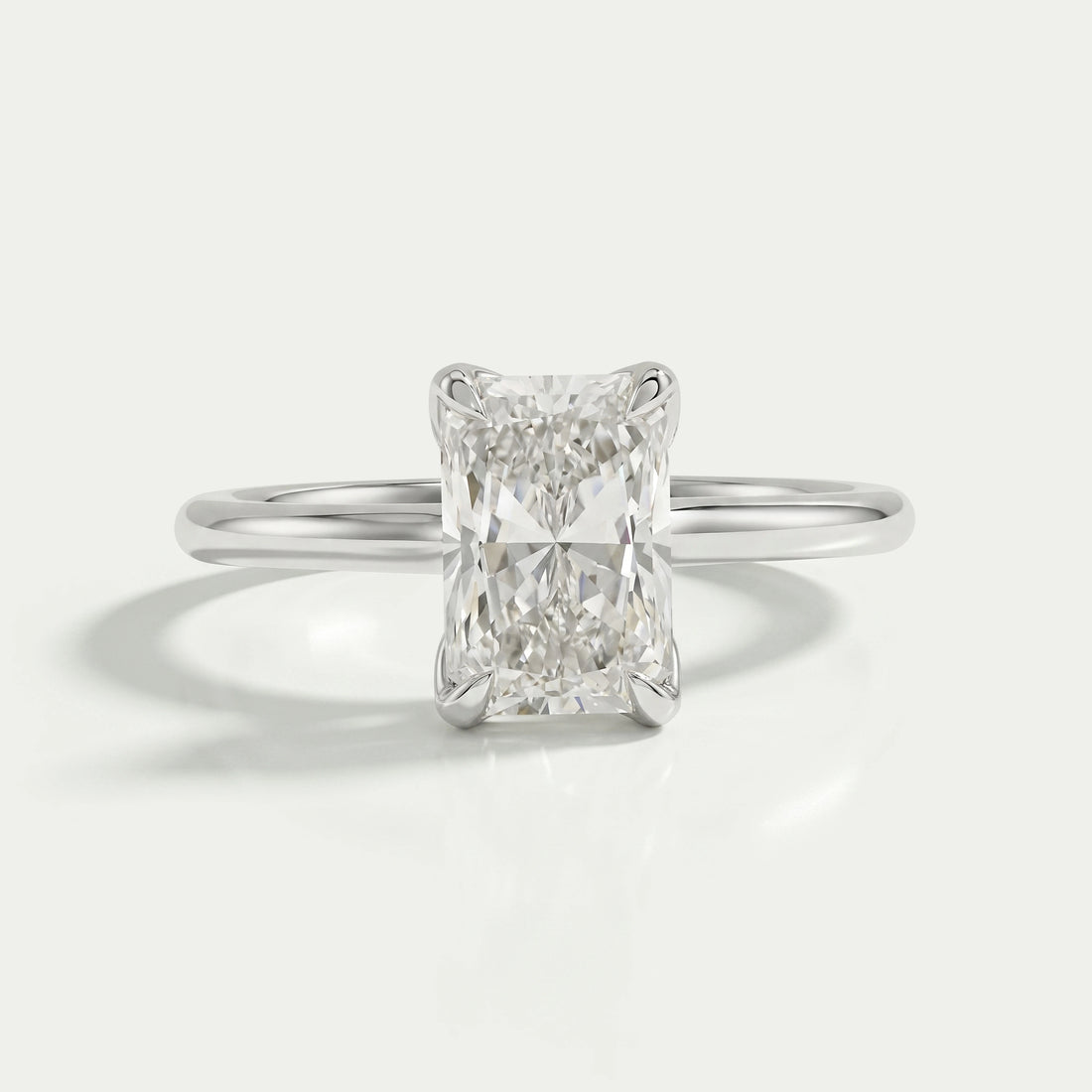 Radiant Lab Diamond Tulip Basket Solitaire Ring Ring