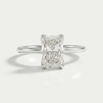 Radiant Lab Diamond Tulip Basket Solitaire Ring Ring