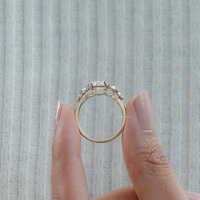 Radiant Lab Grown Diamond Five stone Engagement Ring