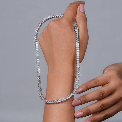 Radiant Cut Lab Diamond Tennis Necklace Necklaces