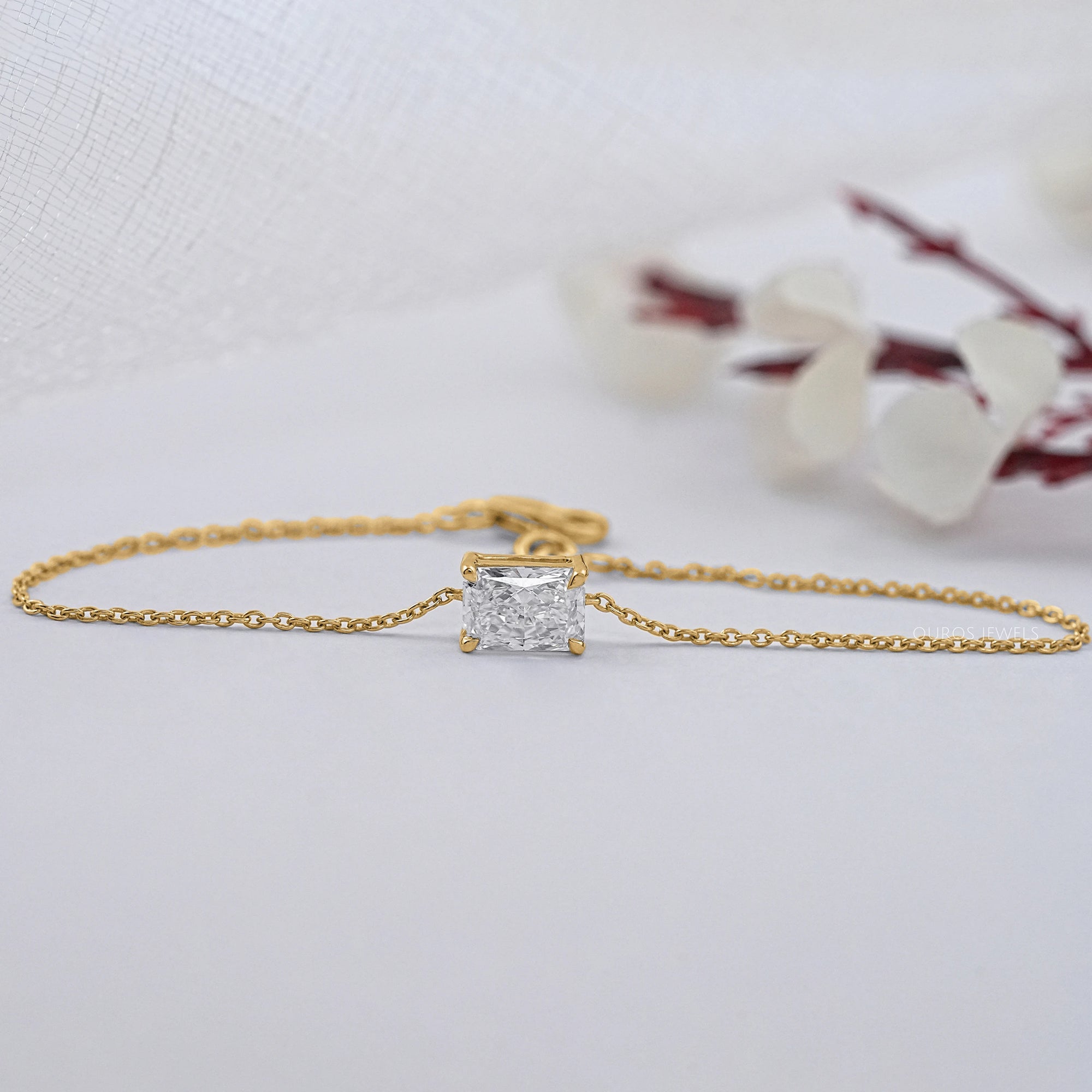 Brilliant Cut Lab Diamond Solitaire Bracelet Radiant Bracelet