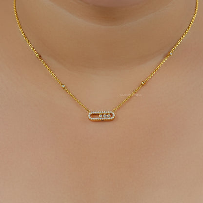Round Lab Grown Diamond By Yard Necklace