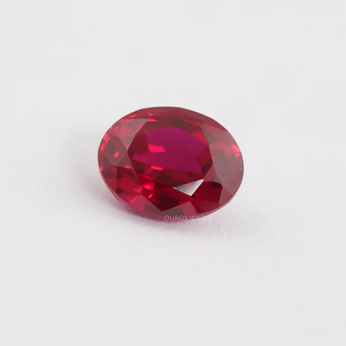 Zambian Oval Red Lab Gemstone