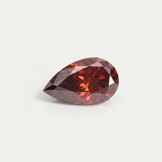 Red Pear Shaped Lab Grown Gemstone