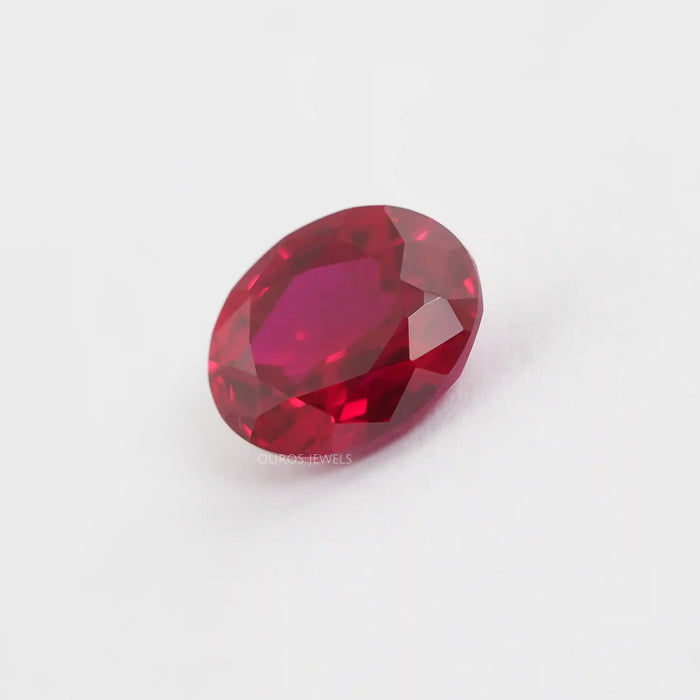 Zambian Oval Red Lab Gemstone