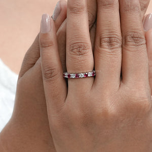 Reb Ruby And Diamond Alternative Wedding Band