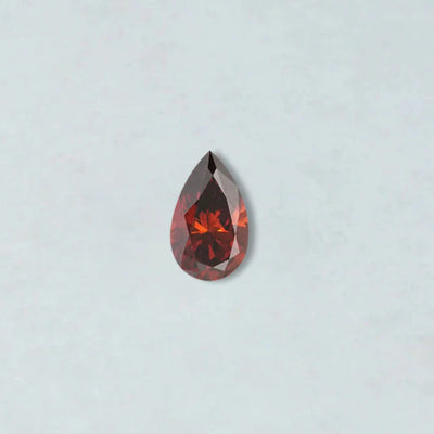 Red Pear Shaped Lab Grown Gemstone