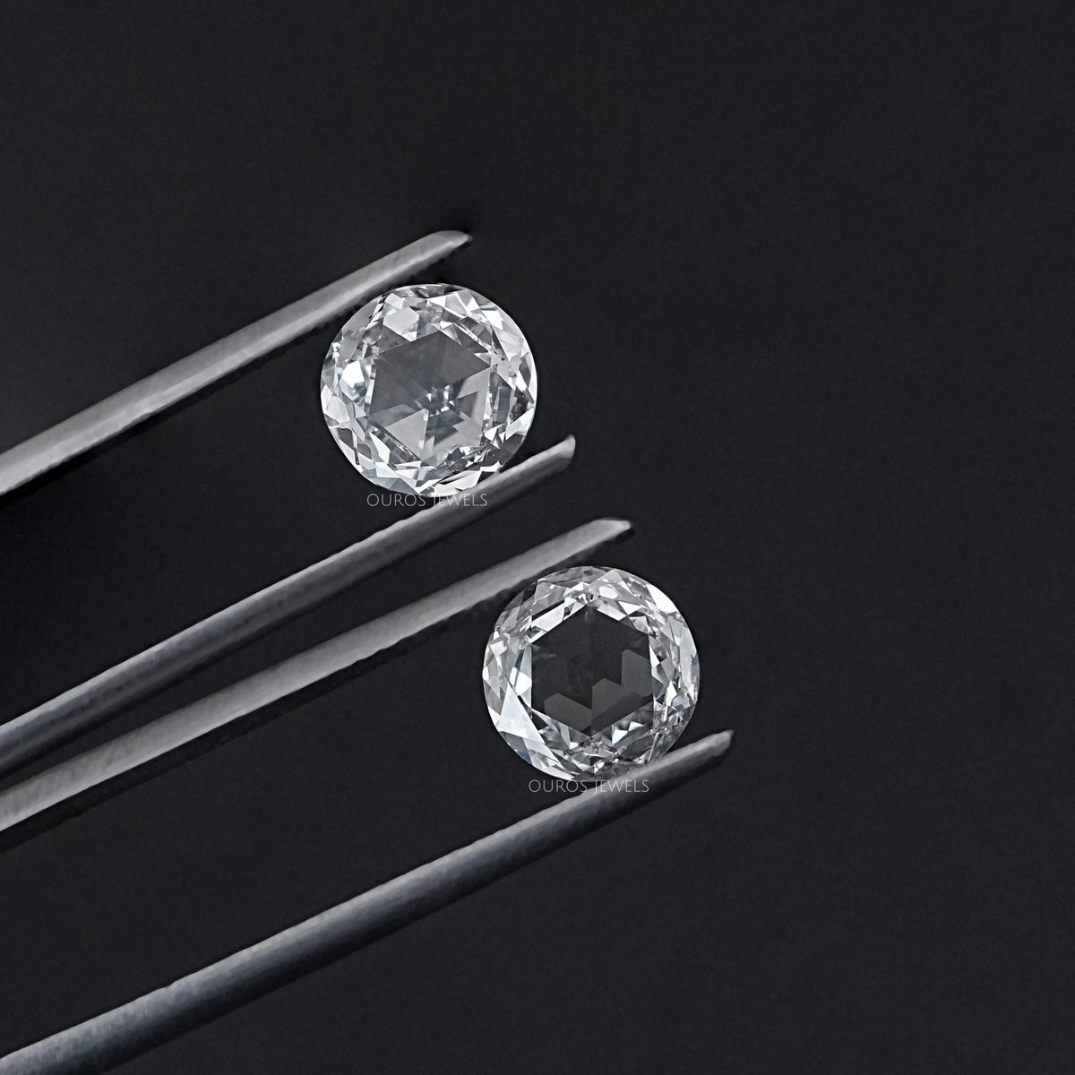 Rose Cut Round Lab Diamond Matching Pair Loose
