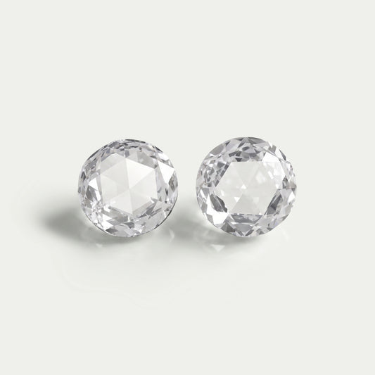 Rose Cut Round Lab Diamond Matching Pair