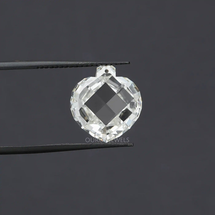 In tweezer look of antique rose cut lab diamond