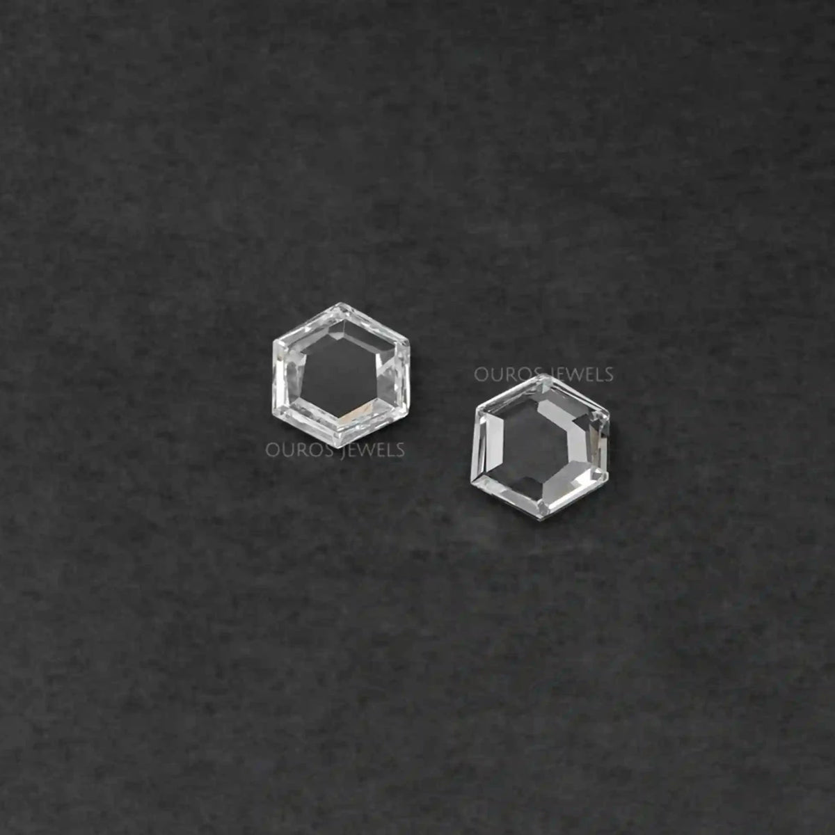 Rose Cut Hexagon Shape Lab Grown Diamond Pair Loose