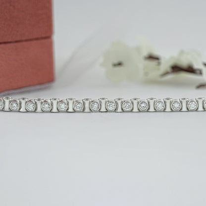Round Brilliant Lab Diamond Tennis Bracelet Bracelet